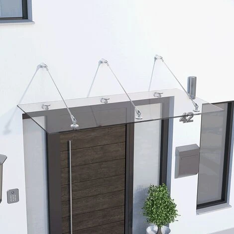 SCHULTE Vordach Glas Glasvordach VSG Echtglas Edelstahl Überdachung Türdach 1800x907 4 SCHULTE Vordach Glas Glasvordach VSG Echtglas Edelstahl Überdachung Türdach 1800x907 – Bild 2