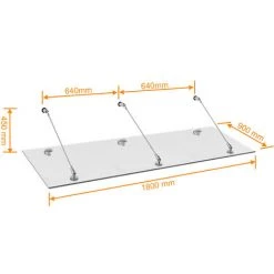 SCHULTE Vordach Glas Glasvordach VSG Echtglas Edelstahl Überdachung Türdach 1800x907 11 SCHULTE Vordach Glas Glasvordach VSG Echtglas Edelstahl Überdachung Türdach 1800x907 -SCHULTE Shop 11177439 5