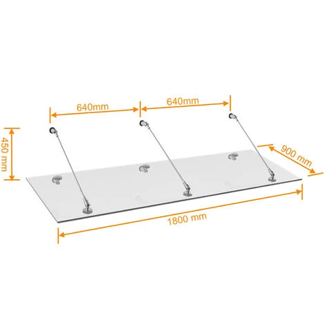 SCHULTE Vordach Glas Glasvordach VSG Echtglas Edelstahl Überdachung Türdach 1800x907 7 SCHULTE Vordach Glas Glasvordach VSG Echtglas Edelstahl Überdachung Türdach 1800x907 – Bild 5
