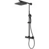 Schulte Duschsystem Black Style Mit Sicherheits-Thermostat, Schwarz Matt, Korpus Aus Messing, Duschmaster Rain Mit Regendusche, Kopfbrause Eckig -SCHULTE Shop 19863507 1