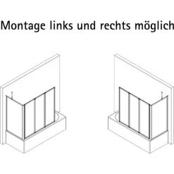 Schulte Duschabtrennung Für Badewanne Smart, 3-teilig Mit Seitenwand, 3 Mm Sicherheitglas (ESG) Klar Hell, Faltwand: 129 X 121 Cm, Seitenwand Geeignet Für Eine 73 - 76 Cm Wanne, Profilfarbe: Alpinweiß -SCHULTE Shop 20086037 3