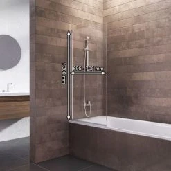 Schulte Duschwand Berlin, 70 X 130 Cm, 5 Mm Sicherheitsglas, Duschabtrennung Für Badewanne Alu-Natur, ESG Klar Hell -SCHULTE Shop 20153654 3