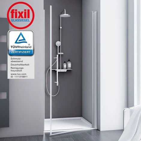 Duschtür Alexa Style 2.0 Drehtür In Nische Von Schulte, 5 Mm Sicherheitsglas (ESG) Klar Hell Inkl. Fixil Beschichtung, Profilfarbe: Alu Natur,inkl. Stabilisationsbügel, 90 X 192 Cm 3 Duschtür Alexa Style 2.0 Drehtür In Nische Von Schulte, 5 Mm Sicherheitsglas (ESG) Klar Hell Inkl. Fixil Beschichtung, Profilfarbe: Alu Natur,inkl. Stabilisationsbügel, 90 X 192 Cm