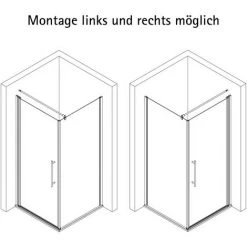 Duschkabine Alexa Style 2.0 Drehtür Inkl. Seitenwand Von Schulte, 5 Mm Sicherheitsglas (ESG) Klar Hell Inkl. Fixil Beschichtung, Profilfarbe: Alu Natur, Inkl. Stabilisationsbügel, 90 X 90 X 192 Cm -SCHULTE Shop 20201506 4