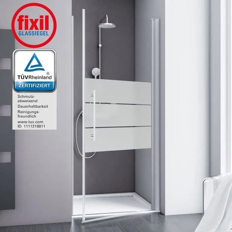 Duschtür Alexa Style 2.0 Drehtür In Nische Von Schulte, 5 Mm Sicherheitsglas (ESG) Dekor Depoli Light Inkl. Fixil Beschichtung, Profilfarbe: Alu Natur, 90 X 192 Cm 3 Duschtür Alexa Style 2.0 Drehtür In Nische Von Schulte, 5 Mm Sicherheitsglas (ESG) Dekor Depoli Light Inkl. Fixil Beschichtung, Profilfarbe: Alu Natur, 90 X 192 Cm