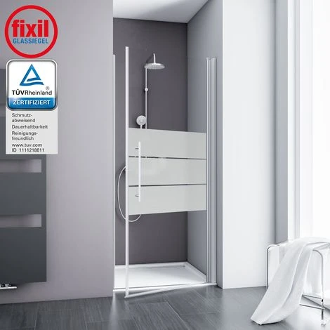 Duschtür Alexa Style 2.0 Drehtür In Nische Von Schulte, 5 Mm Sicherheitsglas (ESG) Dekor Depoli Light Inkl. Fixil Beschichtung, Profilfarbe: Alu Natur, 90 X 192 Cm 4 Duschtür Alexa Style 2.0 Drehtür In Nische Von Schulte, 5 Mm Sicherheitsglas (ESG) Dekor Depoli Light Inkl. Fixil Beschichtung, Profilfarbe: Alu Natur, 90 X 192 Cm – Bild 2