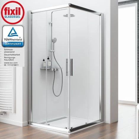 Duschkabine Kristall/Trend Eckeinstieg II Von Schulte, 6 Mm Sicherheitsglas (ESG) Klar Hell Inkl. Fixil Beschichtung, Profilfarbe: Chromoptik, 80 X 80 X 185 Cm 3 Duschkabine Kristall/Trend Eckeinstieg II Von Schulte, 6 Mm Sicherheitsglas (ESG) Klar Hell Inkl. Fixil Beschichtung, Profilfarbe: Chromoptik, 80 X 80 X 185 Cm
