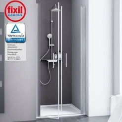 Duschtür Alexa Style 2.0 Pendeltür In Nische Von Schulte, 5 Mm Sicherheitsglas (ESG) Klar Hell Inkl. Fixil Beschichtung, Profilfarbe: Alu Natur, 90 X 192 Cm