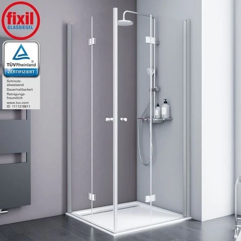 Duschkabine Alexa Style 2.0 Drehfalttür Als Eckeinstieg Von Schulte, 5 Mm Sicherheitsglas (ESG) Klar Hell Inkl. Fixil Beschichtung, Profilfarbe: Alu Natur, 100 X 100 X 192 Cm 3 Duschkabine Alexa Style 2.0 Drehfalttür Als Eckeinstieg Von Schulte, 5 Mm Sicherheitsglas (ESG) Klar Hell Inkl. Fixil Beschichtung, Profilfarbe: Alu Natur, 100 X 100 X 192 Cm