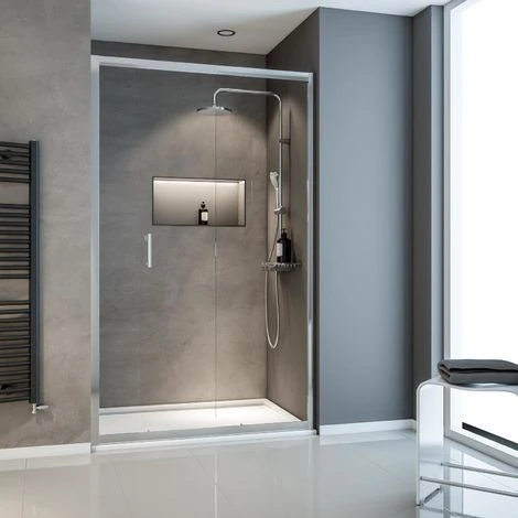 Duschtür Sunny Schiebetür In Nische Von Schulte, 5 Mm Sicherheitsglas (ESG) Klar Hell, Profilfarbe: Chromoptik, 120 X 190 Cm 4 Duschtür Sunny Schiebetür In Nische Von Schulte, 5 Mm Sicherheitsglas (ESG) Klar Hell, Profilfarbe: Chromoptik, 120 X 190 Cm – Bild 2