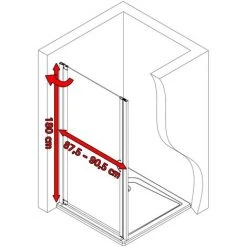 Duschtür Sunny Drehtür In Nische Von Schulte, 5 Mm Sicherheitsglas (ESG) Klar Hell, Profilfarbe: Alu Natur, 90 X 180 Cm -SCHULTE Shop 20613326 3