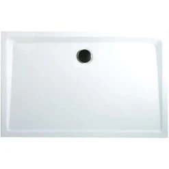 Duschwanne Aus Sanitär-Acryl Extra-flach Von Schulte, Inkl. Markenablauf (Durchmesser 9cm) Und Füße, Ohne Schürze, Höhenverstellbarkeit Ohne Schürze: 13 - 20 Cm, Rechteck, Alpinweiß, 80 X 100 Cm