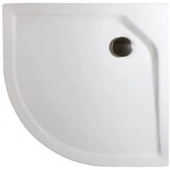 Duschwanne Aus Sanitär-Acryl Extra-flach Von Schulte, Inkl. Markenablauf (Durchmesser 9cm) Und Füße, Ohne Schürze, Höhenverstellbarkeit Ohne Schürze: 13 - 20 Cm, Rund Mit Einem Radius Von 55 Cm, Alpinweiß, 80 X 80 Cm