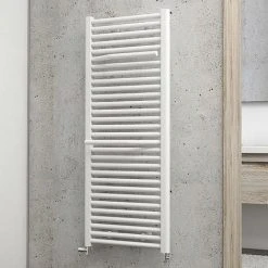 Badheizkörper Miami Von Schulte, Anschluss Unten Rechts/links Oder Elektrobetrieb Möglich, Alpinweiß, 50 X 121,5 Cm, 643 Watt Leistung