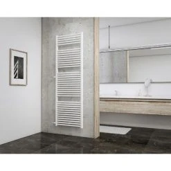 Badheizkörper München Spezial Von Schulte, Anschluss Unten Rechts/links, Seitlich Rechts/links Oder Elektrobetrieb Möglich, Alpinweiß, 60 X 177,5 Cm, 1032 Watt Leistung, Nabenabstand 90 Cm