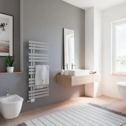 Schulte Designheizkörper Emma, Pulverbeschichtet In Dem Farbton Reflex-Grau, Größe: 123,6 X 50 Cm