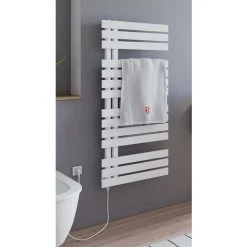 Schulte Breda Befüllt Für Den Elektrischen Betrieb, Alpinweiß, 50 X 106 Cm, Montage Links, Heizstab 1