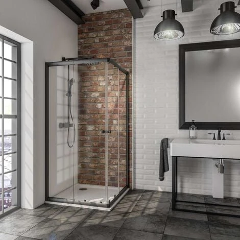 Schulte Duschkabine Sunny Eckeinstieg Mit Schiebetüren, Variabel Von 75 - 90 Cm, 180 Cm, Montage Auf Duschwanne Oder Fliese, Profilfarbe Mattschwarz, 4 Mm Sicherheitsglas (ESG) Klar Hell 3 Schulte Duschkabine Sunny Eckeinstieg Mit Schiebetüren, Variabel Von 75 - 90 Cm, 180 Cm, Montage Auf Duschwanne Oder Fliese, Profilfarbe Mattschwarz, 4 Mm Sicherheitsglas (ESG) Klar Hell