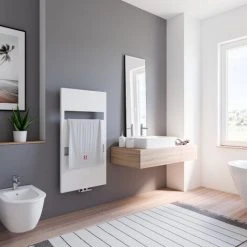 Schulte Designheizkörper Turin Standardanschluss Rechts/links, Alpinweiß, Größe 114x50 Cm