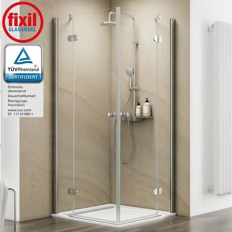 Schulte MasterClass Set Eckeinstieg Drehtür Und Extra-flache Duschwanne, Chromoptik, 6mm Sicherheitsglas Inkl, Fixil-Glassiegel, Größe: 200x90x90cm 3 Schulte MasterClass Set Eckeinstieg Drehtür Und Extra-flache Duschwanne, Chromoptik, 6mm Sicherheitsglas Inkl, Fixil-Glassiegel, Größe: 200x90x90cm