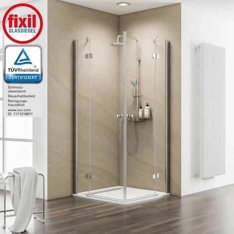 Schulte MasterClass Set Eckeinstieg Drehtür Und Extra-flache Duschwanne, Chromoptik, 6mm Sicherheitsglas Inkl, Fixil-Glassiegel, Größe: 200x90x90cm 4 Schulte MasterClass Set Eckeinstieg Drehtür Und Extra-flache Duschwanne, Chromoptik, 6mm Sicherheitsglas Inkl, Fixil-Glassiegel, Größe: 200x90x90cm – Bild 2