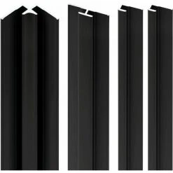 Verkleidungsplatte DecoDesign Zubehörset Von Schulte, Beinhaltet 2 Endprofile, 1 Eckverbinder In Ecke, 1 Flächenverbinder, 210cm, Set In Schwarz Matt