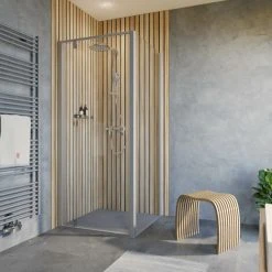 Schulte Duschkabine Drehtür Inkl. Seitenwand Trend 2.0, Größe: 90 X 90 Cm, Höhe: 200 Cm, Profilfarbe: Alu Natur , Sicherheitsglas: Klar Hell