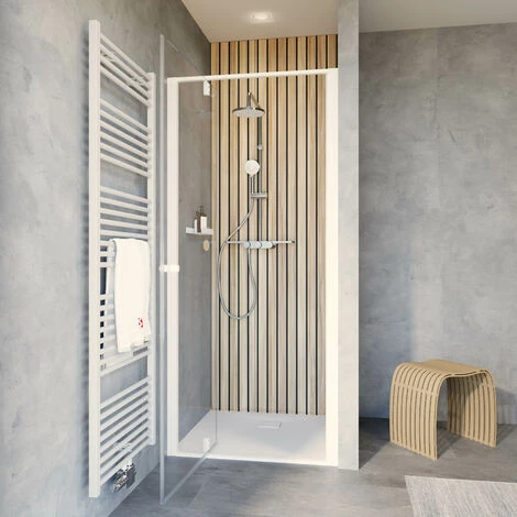 Schulte Duschkabine Drehtür In Nische Trend 2.0, Größe: 100 Cm, Höhe: 200 Cm, Profilfarbe: Mattweiß, Sicherheitsglas: Klar Hell 4 Schulte Duschkabine Drehtür In Nische Trend 2.0, Größe: 100 Cm, Höhe: 200 Cm, Profilfarbe: Mattweiß, Sicherheitsglas: Klar Hell – Bild 2