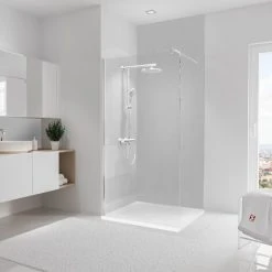 Schulte Wandverkleidung Duschrückwand DecoDesign Putzoptik-Weiß, 100 X 255 Cm