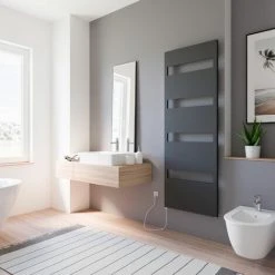 Schulte Heizkörper* Turin Befüllt, Inkl. Heizstab Und Befüllung, Größe: 170,3 X 60,5 Cm, Farbe: Anthrazit, Heizstab 1 Links