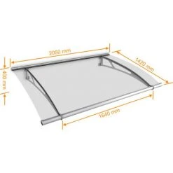 SCHULTE Vordach Haustürdach Edelstahl Acrylglas Klar 2050x1420 Überdachung Türdach -SCHULTE Shop 6826687 4