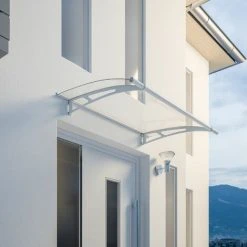 SCHULTE Vordach Haustürdach Stahl Weiß Acrylglas Klar 1500x950 Überdachung Türdach