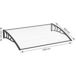 SCHULTE Vordach Haustürdach Erweiterbar Polycarbonat Klar Schwarze Wandhalterung Überdachung 11 SCHULTE Vordach Haustürdach Erweiterbar Polycarbonat Klar Schwarze Wandhalterung Überdachung -SCHULTE Shop 6826705 5