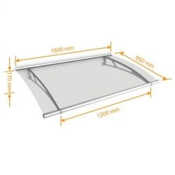 SCHULTE Vordach 1500x950 Haustürdach Edelstahl Acrylglas Klar Überdachung Türdach -SCHULTE Shop 6826711 5