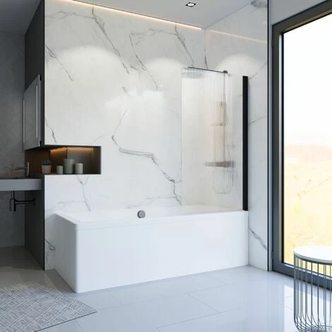 Schulte Badewannenfaltwand 1-teilig, 4mm Sicherheitsglas Ohne Beschichtung, Profilfarbe: Mattschwarz 3 Schulte Badewannenfaltwand 1-teilig, 4mm Sicherheitsglas Ohne Beschichtung, Profilfarbe: Mattschwarz