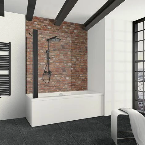 Schulte Badewannenfaltwand Mit Seitenwand Black Style, 5 Mm Sicherheitsglas ESG Klar Hell, Profilfarbe: Mattschwarz, Größe: 80 X 75 X 140 Cm 3 Schulte Badewannenfaltwand Mit Seitenwand Black Style, 5 Mm Sicherheitsglas ESG Klar Hell, Profilfarbe: Mattschwarz, Größe: 80 X 75 X 140 Cm