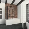 Schulte Badewannenfaltwand Mit Seitenwand Black Style, 5 Mm Sicherheitsglas ESG Dekor Atelier 1, Profilfarbe: Mattschwarz, Größe: 80 X 75 X 140 Cm -SCHULTE Shop 70140216 1