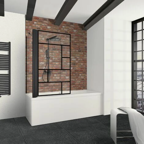 Schulte Badewannenfaltwand Mit Seitenwand Black Style, 5 Mm Sicherheitsglas ESG Dekor Atelier 1, Profilfarbe: Mattschwarz, Größe: 80 X 75 X 140 Cm 3 Schulte Badewannenfaltwand Mit Seitenwand Black Style, 5 Mm Sicherheitsglas ESG Dekor Atelier 1, Profilfarbe: Mattschwarz, Größe: 80 X 75 X 140 Cm