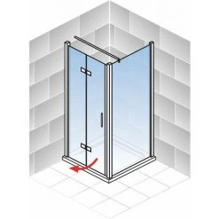 Schulte Drehfalttür Mit Seitenwand Garant 2.0, 6 Mm ESG Sicherheitsglas Klar Hell, Profilfarbe: Alu Natur, Größe 90 X 90 X 200 Cm, Anschlag Links -SCHULTE Shop 71990853 3