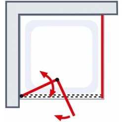Schulte Drehfalttür Mit Seitenwand Garant 2.0, 6 Mm ESG Sicherheitsglas Klar Hell, Profilfarbe: Mattschwarz, Größe 90 X 90 X 200 Cm, Anschlag Links -SCHULTE Shop 71990856 4