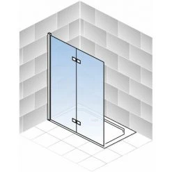 Schulte Duschwand Walk In Mit Dreh-Falt- Element, 6 Mm ESG Sicherheitsglas Klar Hell, Profilfarbe: Mattschwarz, Größe: 120 X 200 Cm, Anschlag Links -SCHULTE Shop 71990884 3