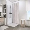 Schulte DecoDesign Duschrückwand, Wandverkleidung Aus 3mm Aluminium-Verbundplatte Als Fugenfreier Fliesenersatz, Dekor Eiche Hell Geklärt, Größe: 100 X 210 Cm